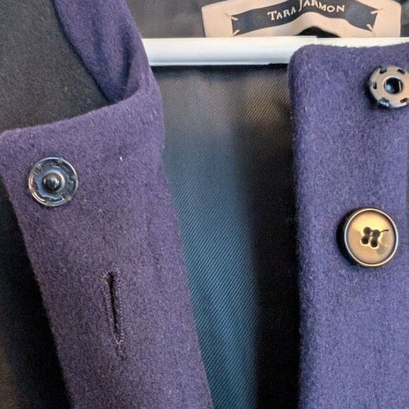 Tara Jarmon Paris eggplant color empire waist collarless feminine coat 44EU/10us - Picture 7 of 13